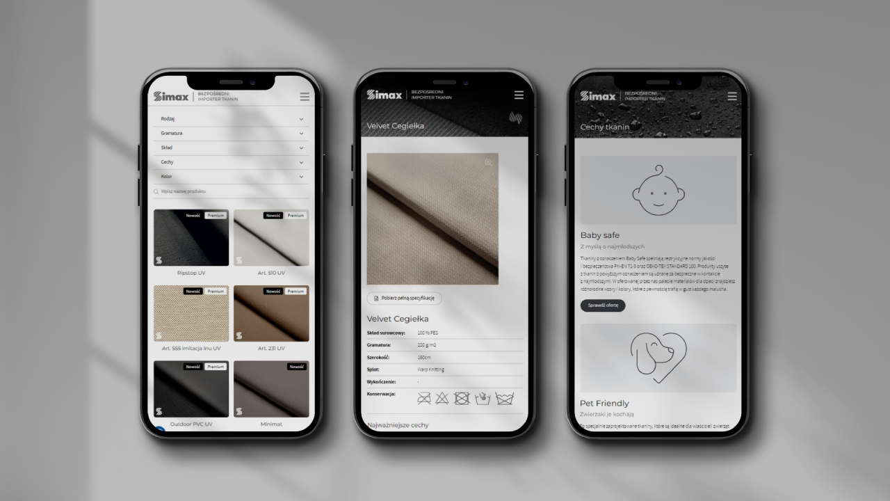 Strona dla klienta SImax, widok na urządzeniu mobilnym